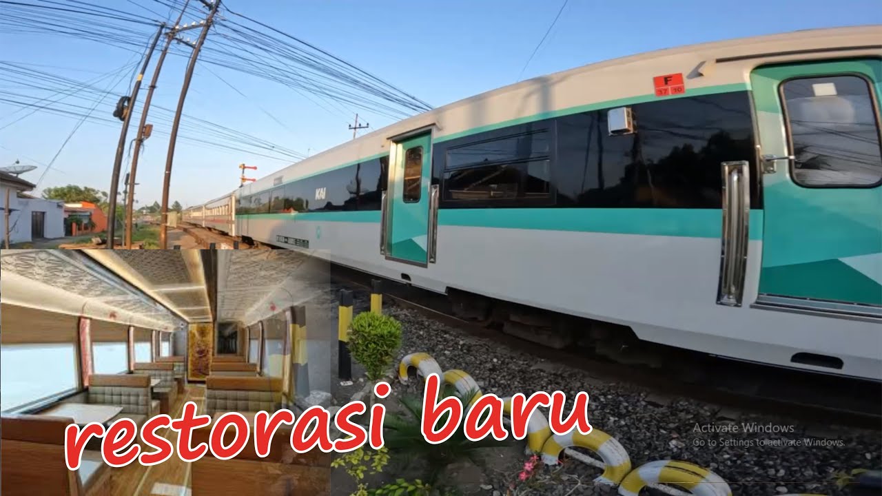 Kereta restorasi baru/makan Kereta api Blambangan Ekspres melintas di Banyuwangi dan Pandanwangi