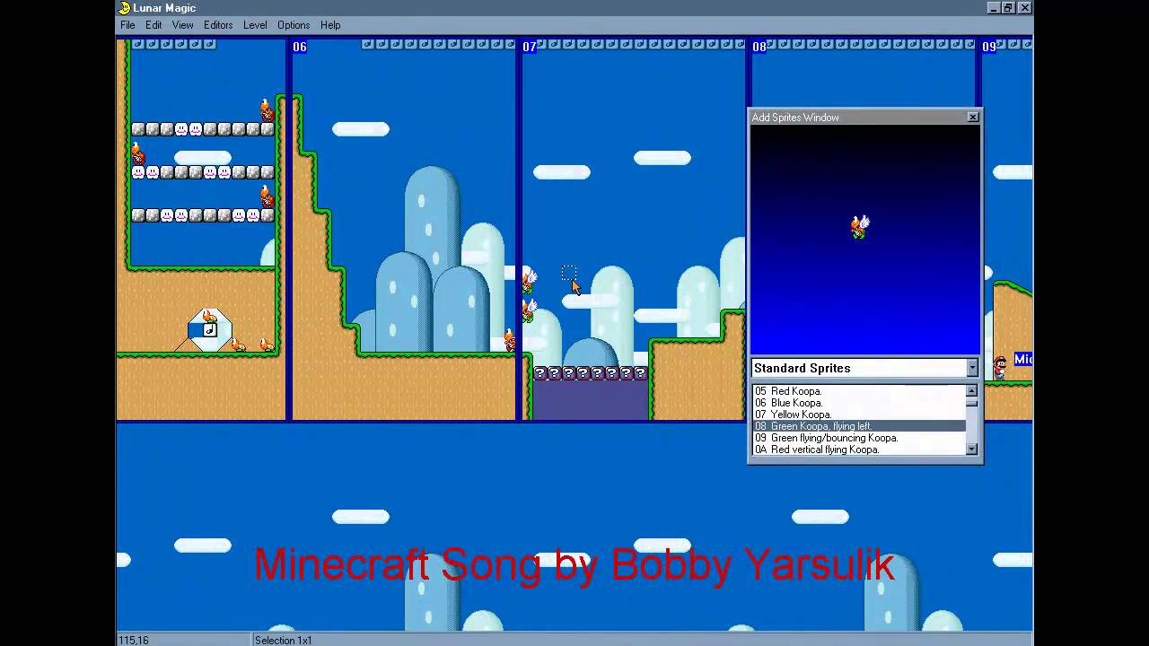 SMW Timelapse - Lunar Magic 1.0 Hack - Level 1 + Playthrough of Level 1