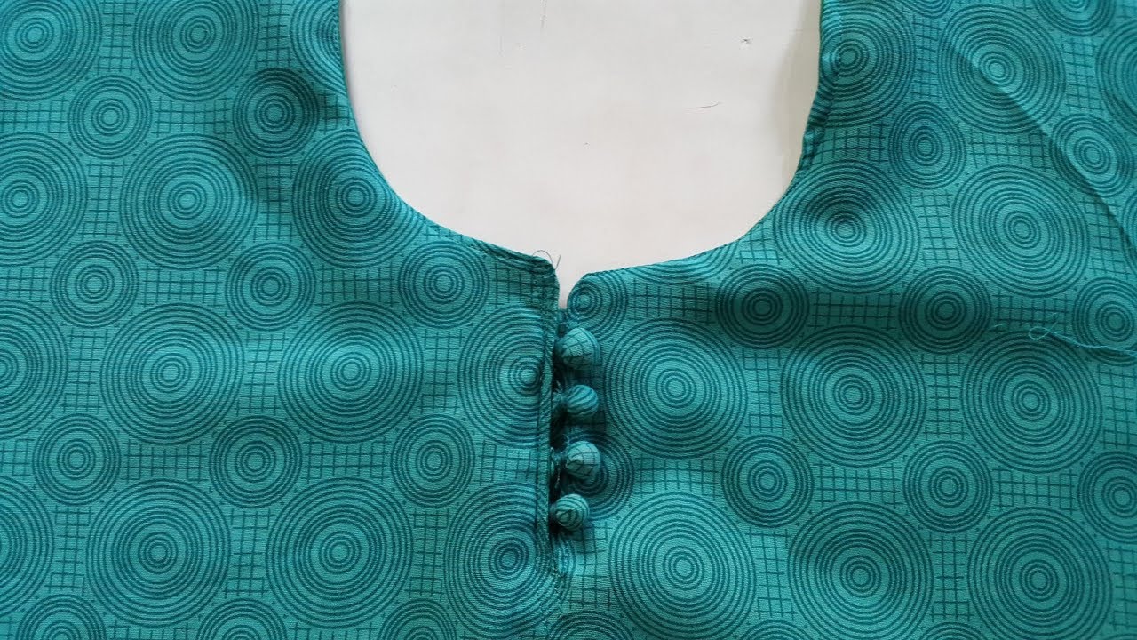 POTLI BUTTON NECK DESIGN SUPER EASY / DESIGNER KURTI NECK DESIGN SIMPLE &EASY / BUTTON NECK PATTERN
