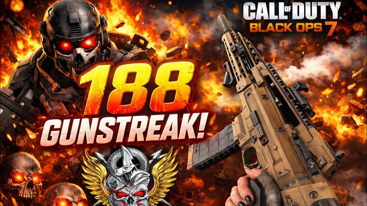 WORLD RECORD 188 GUNSTREAK Gameplay in Black Ops 7! (World's HIGHEST GUNSTREAK)