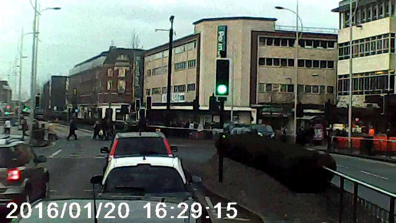 Drunk driver in Hull City centre.