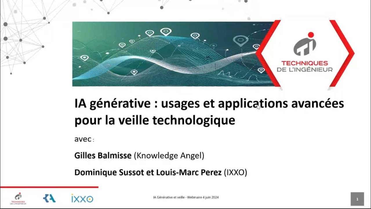 Webinar - IA générative : usages et applications avancées pour la veille technologique - 04062024