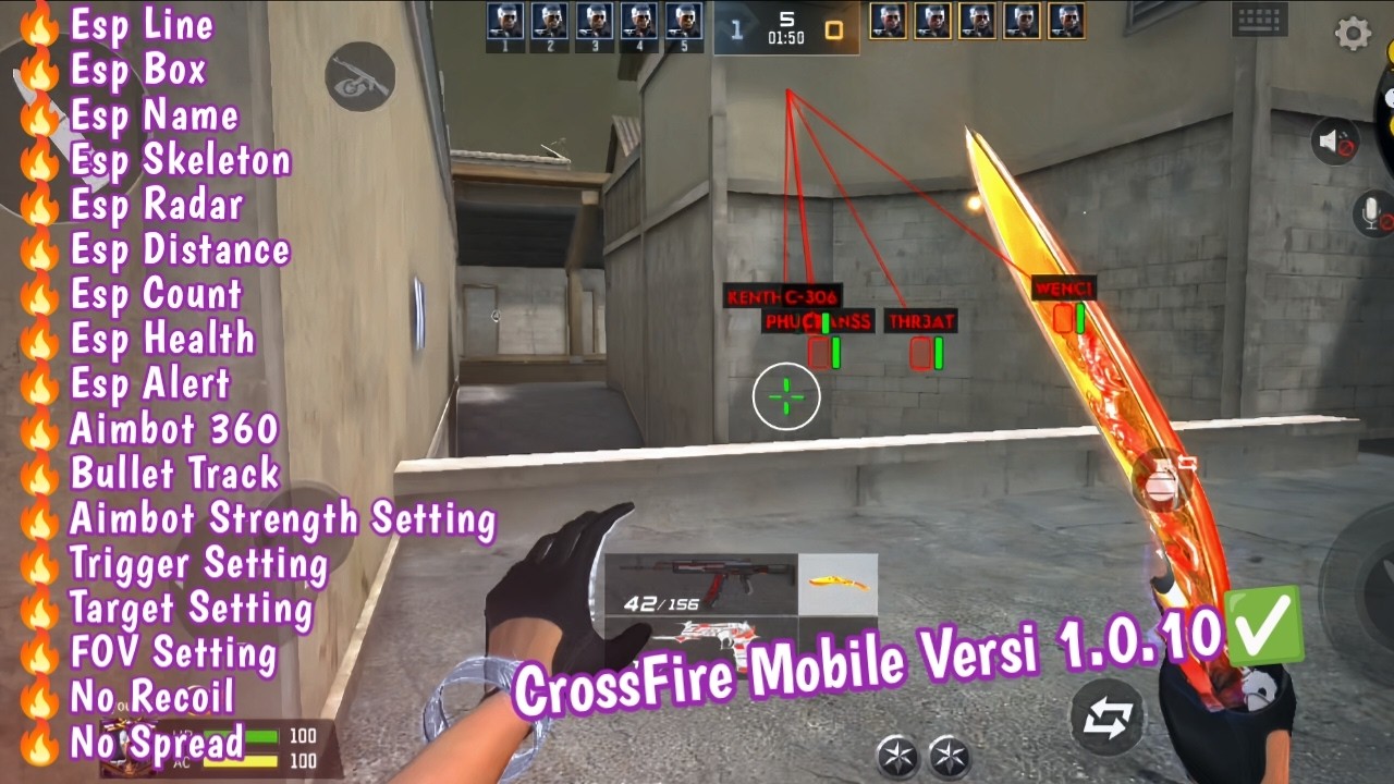 CHEAT MOD MENU CROSSFIRE LEGENDS MOBILE VERSI 1.0.10