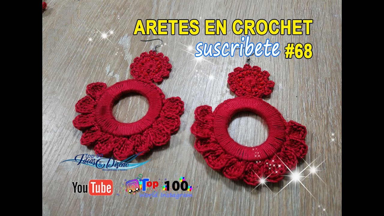 Espectaculares Aretes en crochet #68, Tienes que hacerlos - by Teresita Campusano