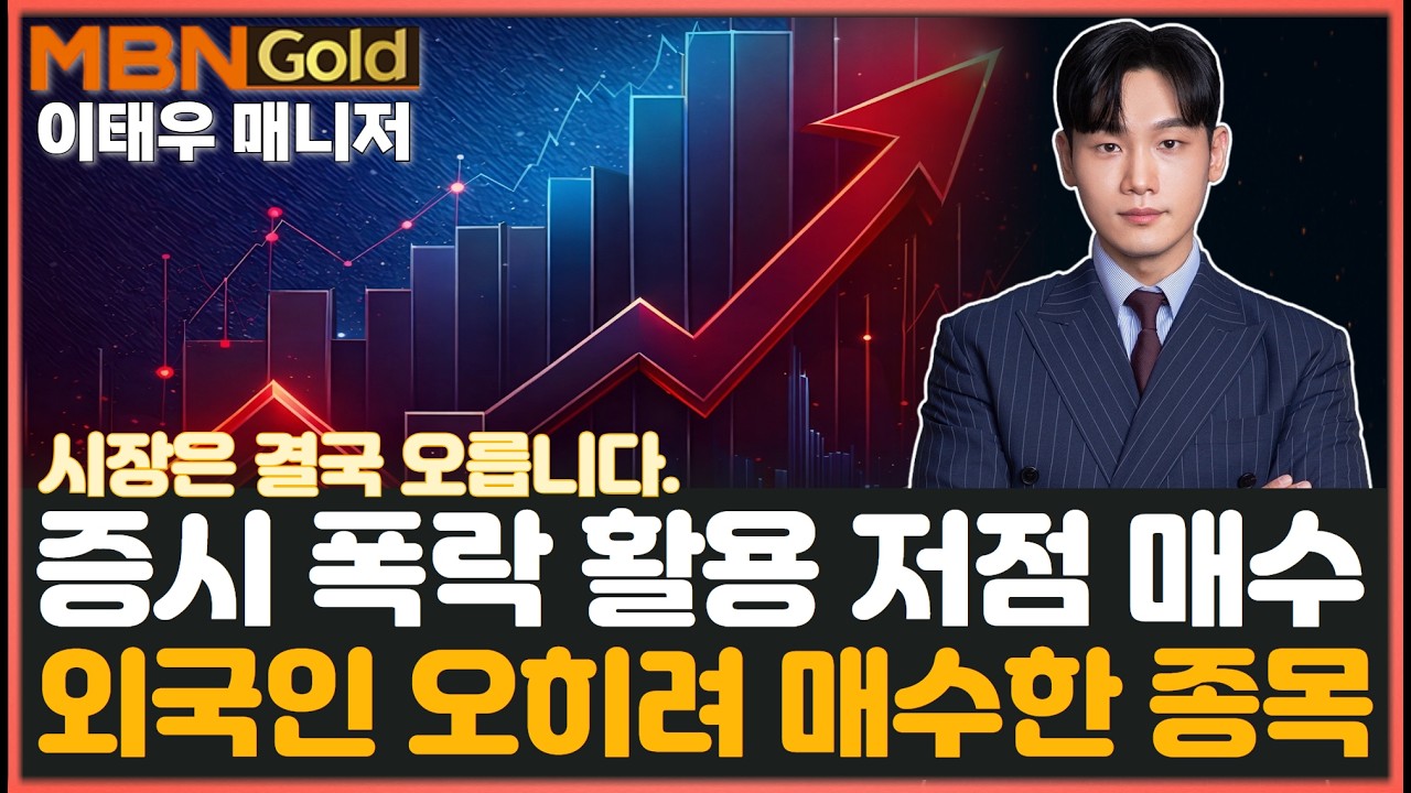 [MBN골드 이태우]  증시 폭락 활용 저점 매수 기회! 외국인은 오히려 매수한 이 종목! 시장은 결국 오릅니다.
