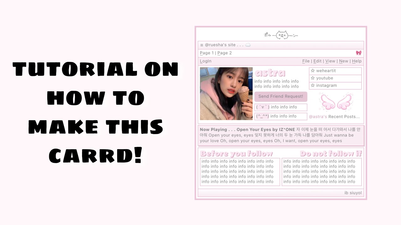 tutorial on how to make this carrd - © siuyol