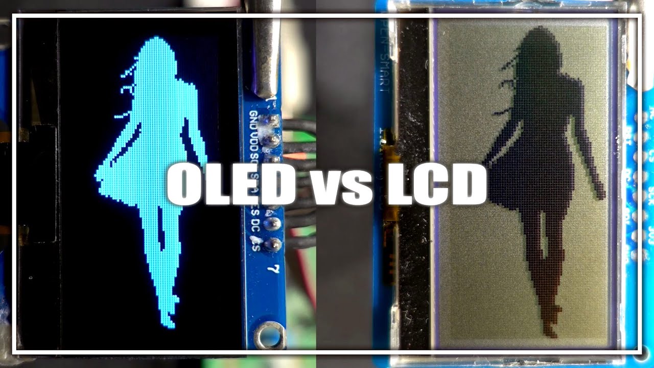 Displays test: OLED vs LCD 128x64 pixels