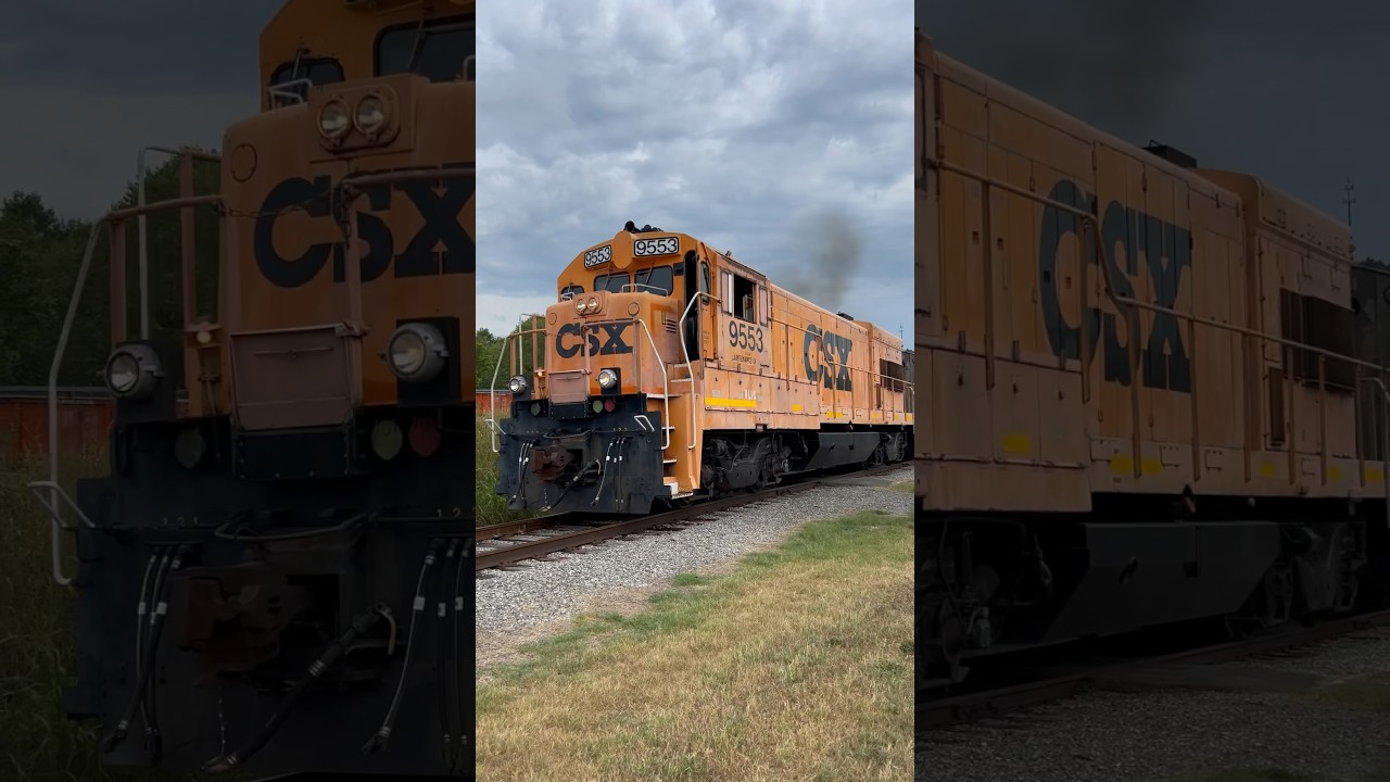CSX MOW Pumpkin Leads A Freight