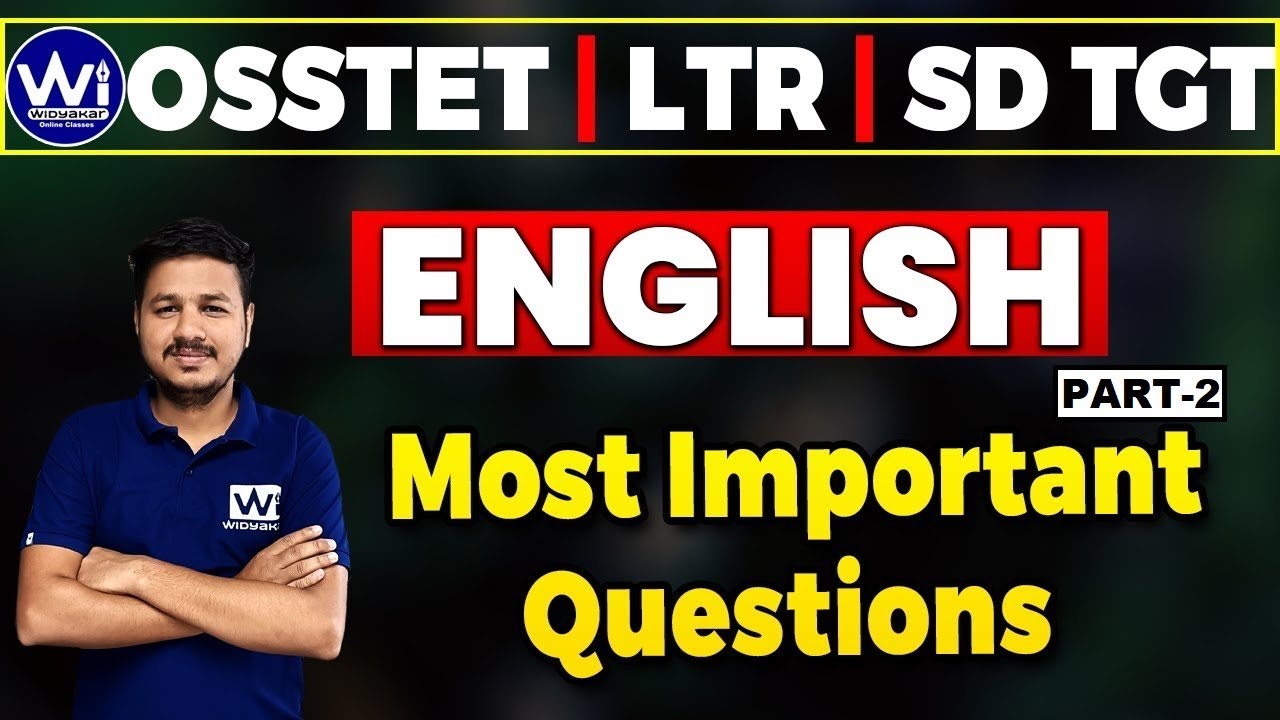 ENGLISH | Most Important Questions | PART-2 | OSSTET/ LTR/SSD TGT Arts. #ssd #ltr #rht