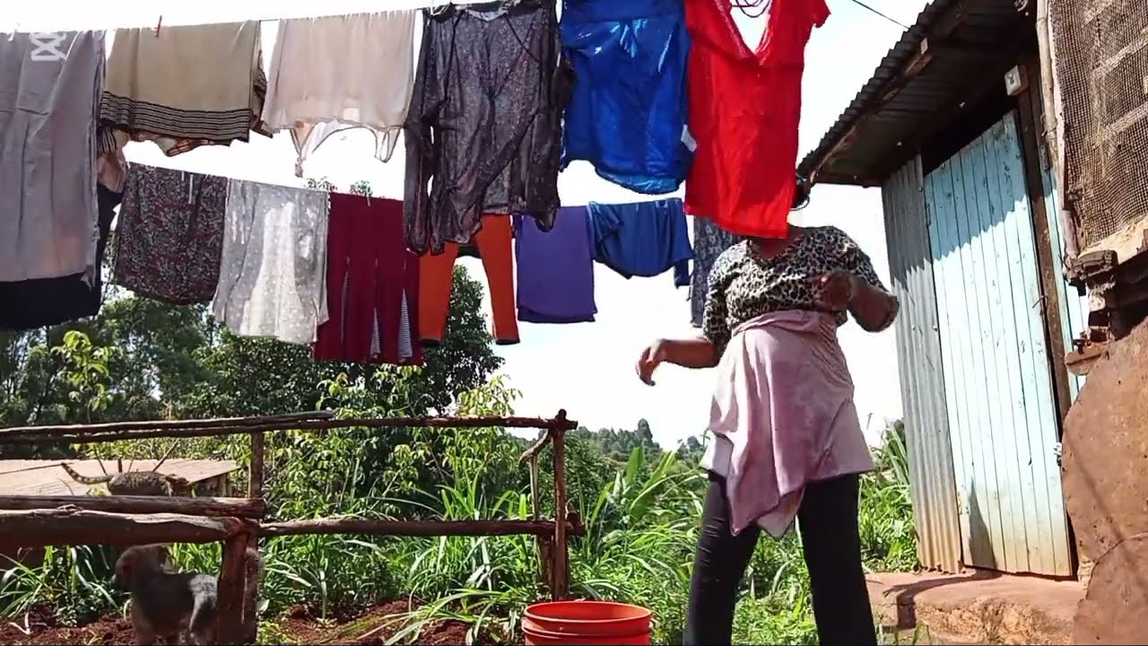 Life lately in the village, washing  clothes