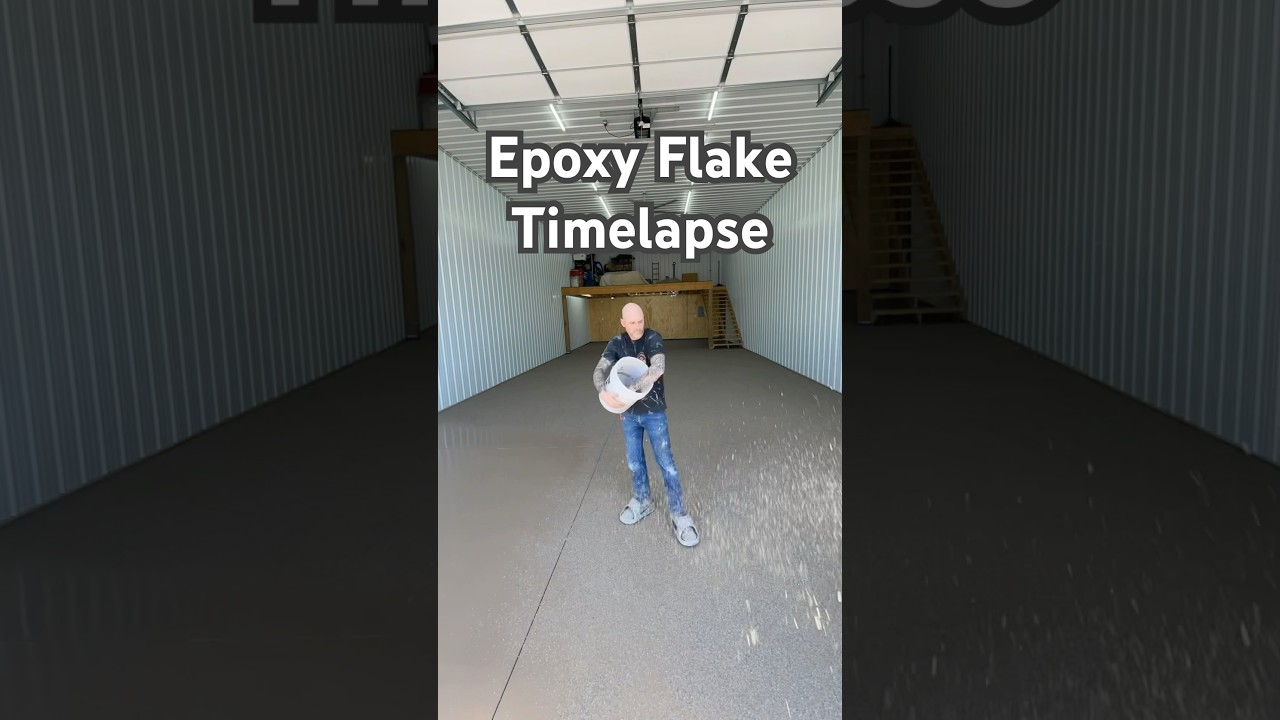 Epoxy Flake Barn Floor (Base Coat/Flake) #epoxy #concrete #construction #satisfying #oddlysatisfying