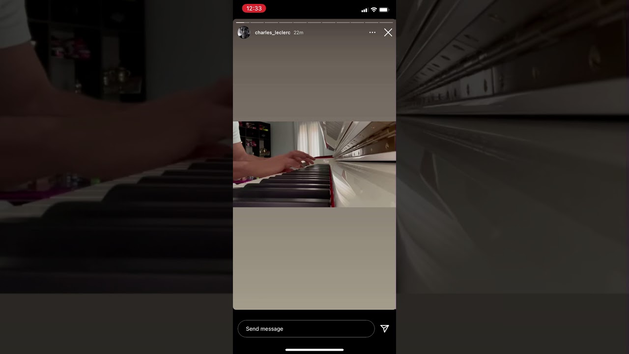 Charles Leclerc playing piano 21Jan2021