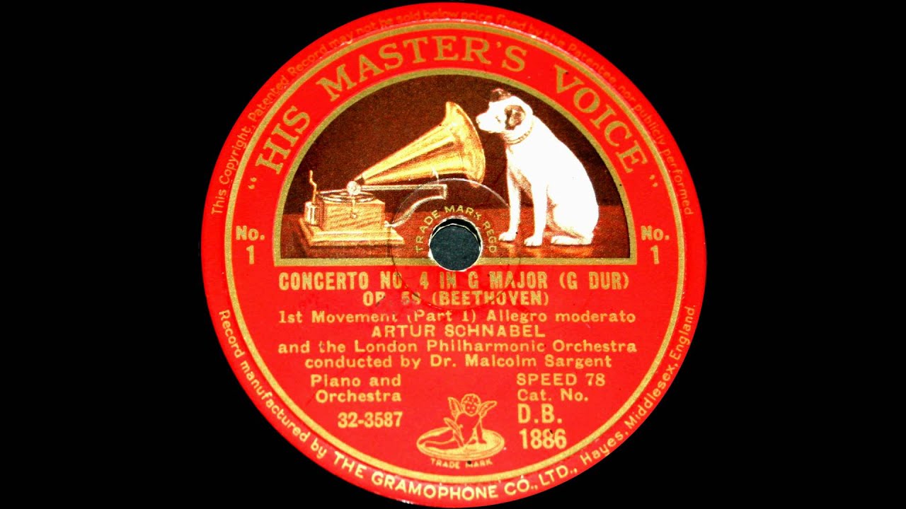 Artur Schnabel plays Beethoven Piano Concerto No. 4 in G major (1933)