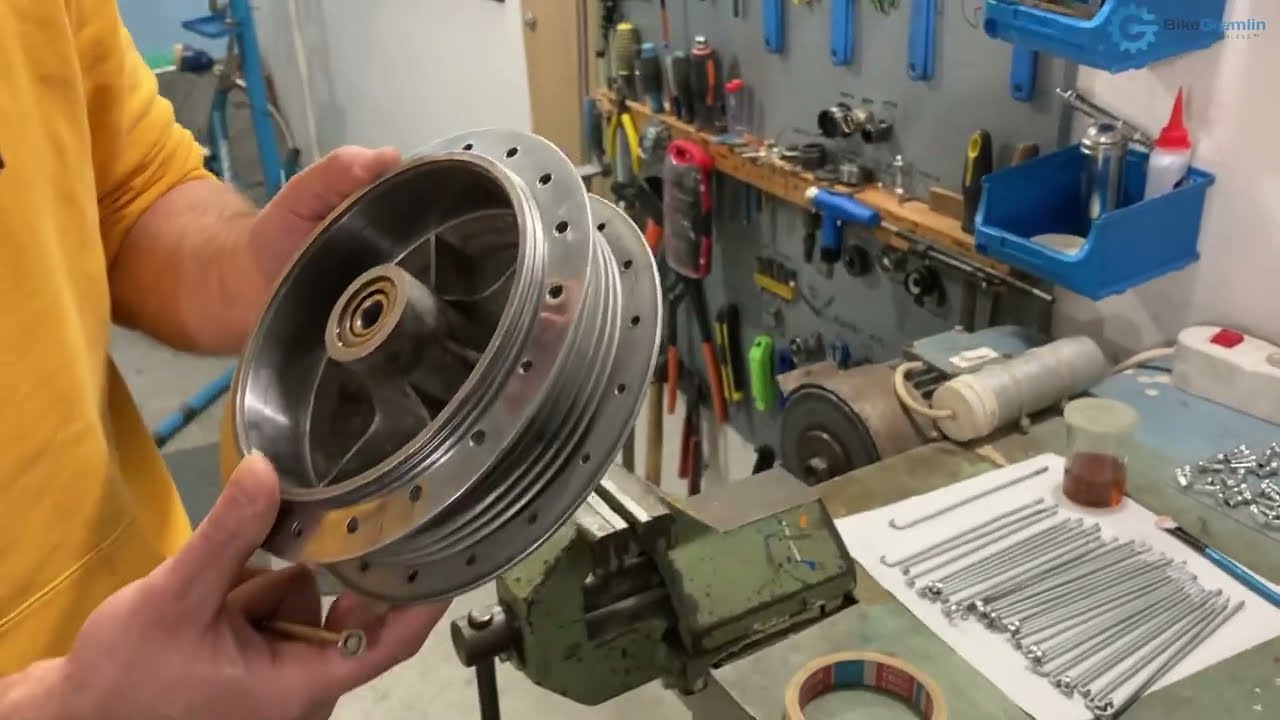 Motorcycle wheel lacing explained & demonstrated