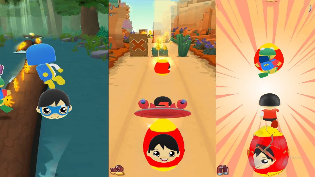 TAG WITH RYAN EGG SURPRISE VS WATER DOWN WITH RED TITAN UFO UPDATE