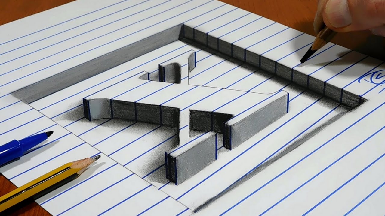 3D Trick Art On Line Paper, Letter X