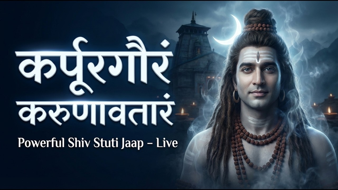 कर्पूरगौरं करुणावतारं | Powerful Shiv Stuti Jaap Live | Mahadev Bhakti Mantra Chanting