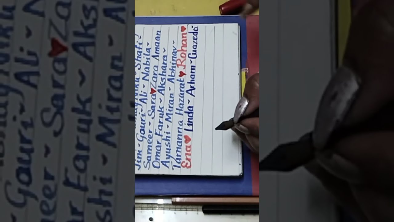 calligraphy style writing ✍️ Subscriber's Name 🥰 part 26 ball point 🖊️