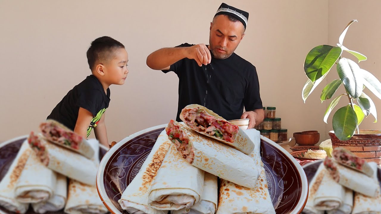 Uy shatoyitida Lavash tayyorlash | Shawarma: Cooking Popular Street Food At Home!  | YasharBek