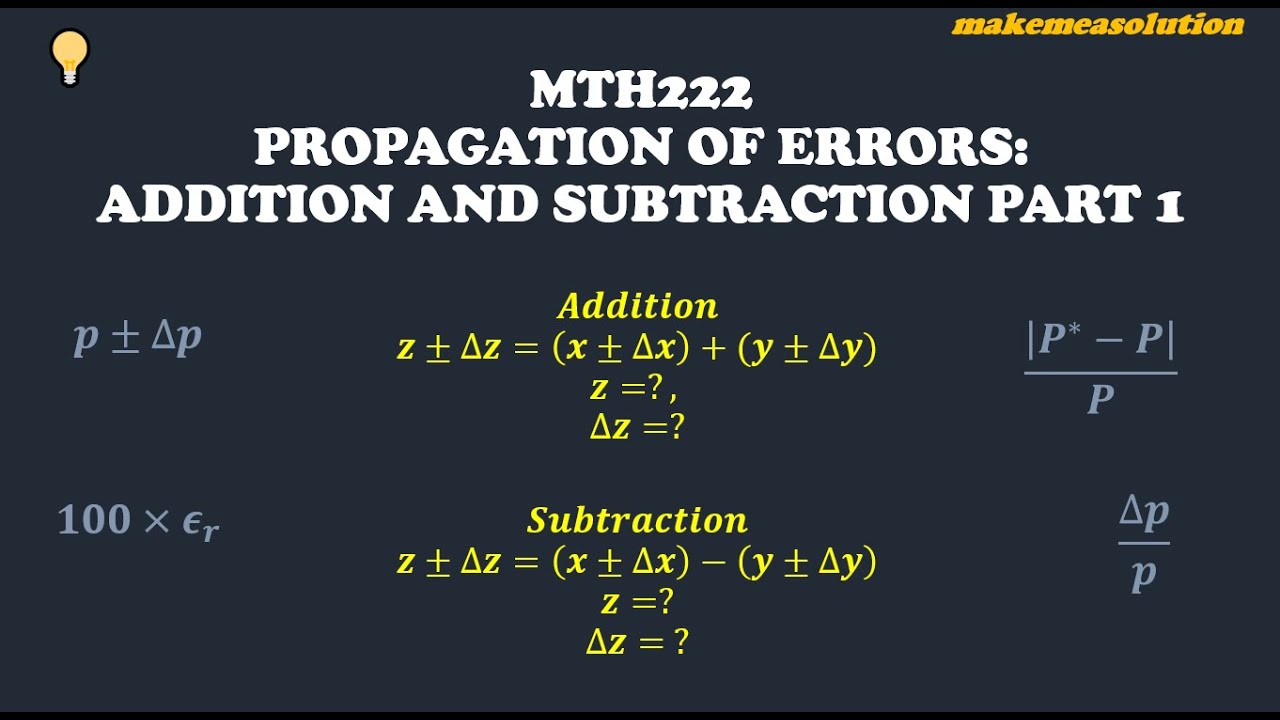 Propagation of Errors: Addition and Subtraction Part 1