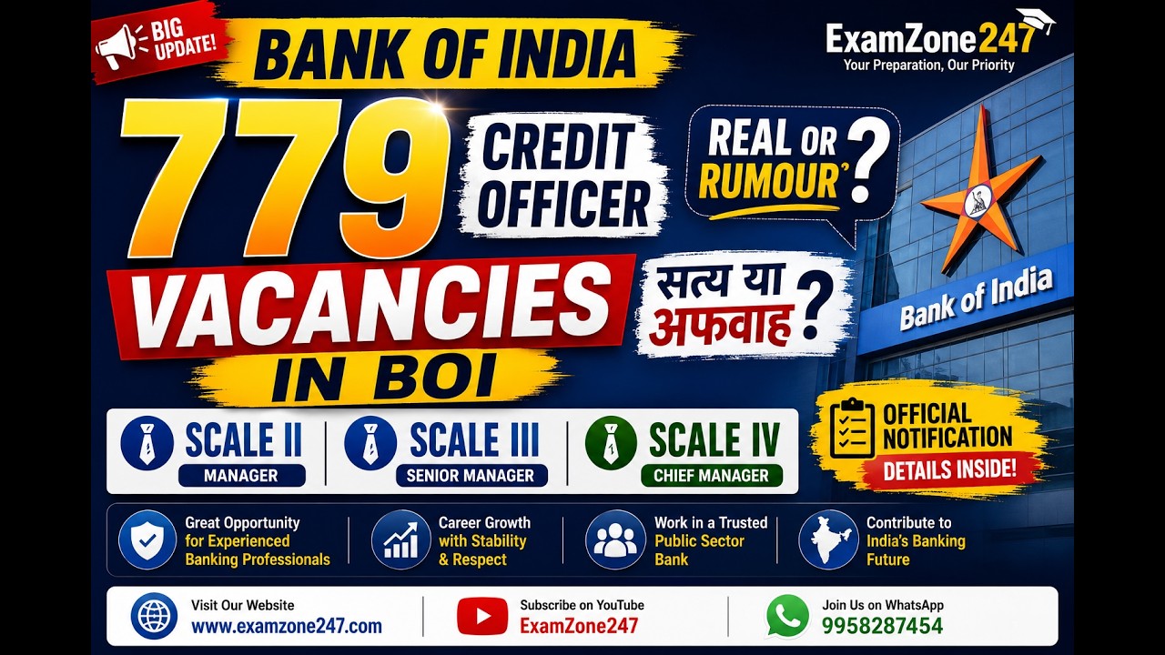 BANK OF INDIA  779 CREDIT OFFICER VACANCIES  TRUE OR FALSE ?
