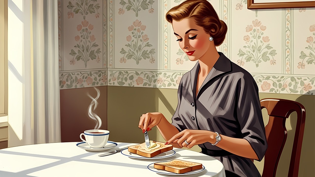 happy breakfast kitchen jazz ☕ | cheerful 1950s vintage music to start the day