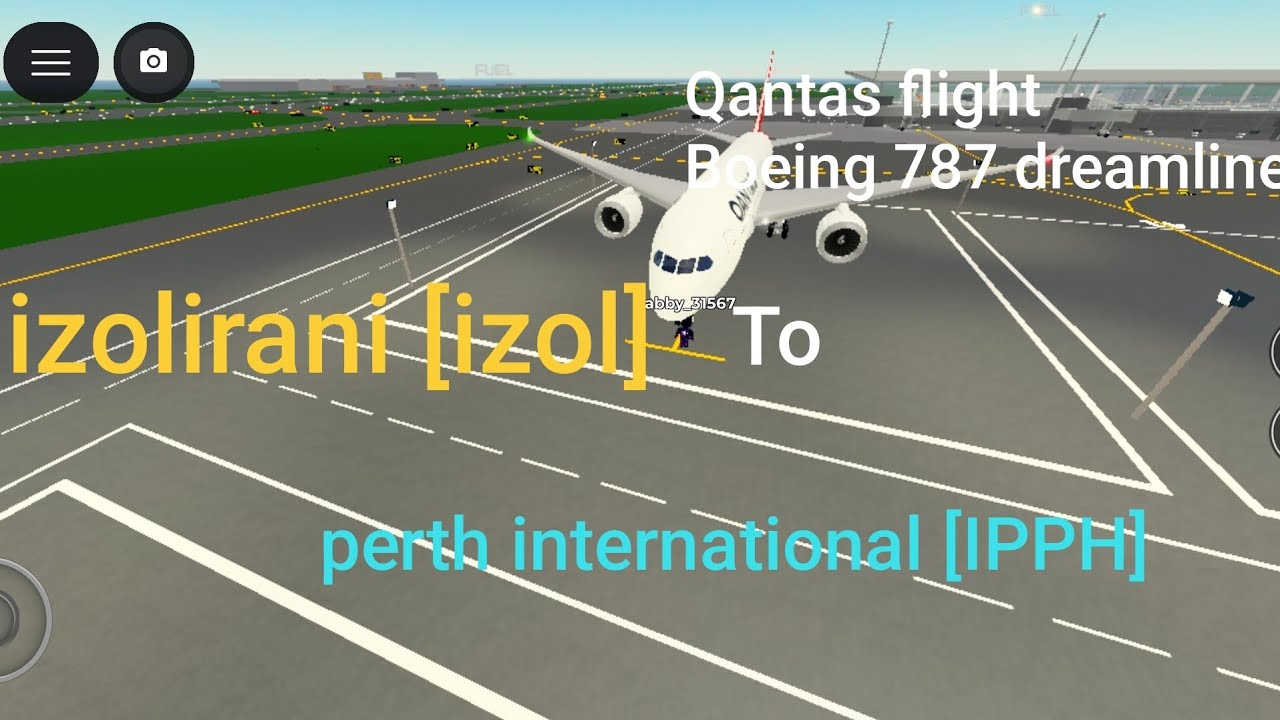 Playing PTFS on Roblox with Qantas flight to Perth 