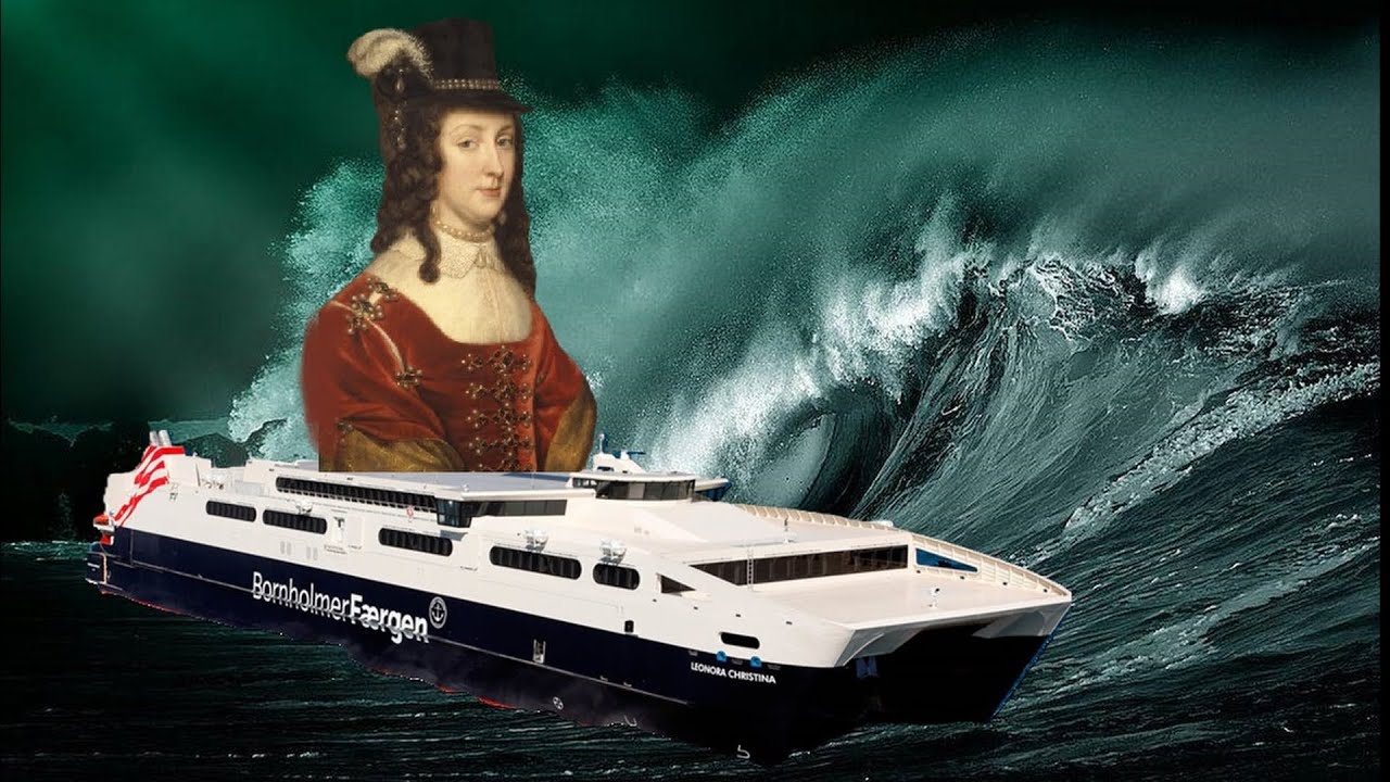 Leonora Christina trotzt den Wellen  - starkem Sturm auf der Ostsee.  Die Bornholmer Fähre a.D.