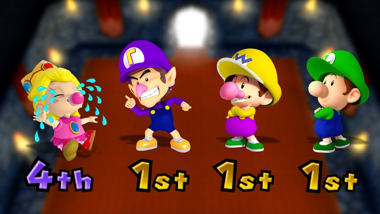 【マリオパーティ9】すべての最高のミニゲーム ベビィピーチ Vs ベビィワリオ Vs ベビワルイージ Vs ベビィルイージ (CPU最強 たつじん)