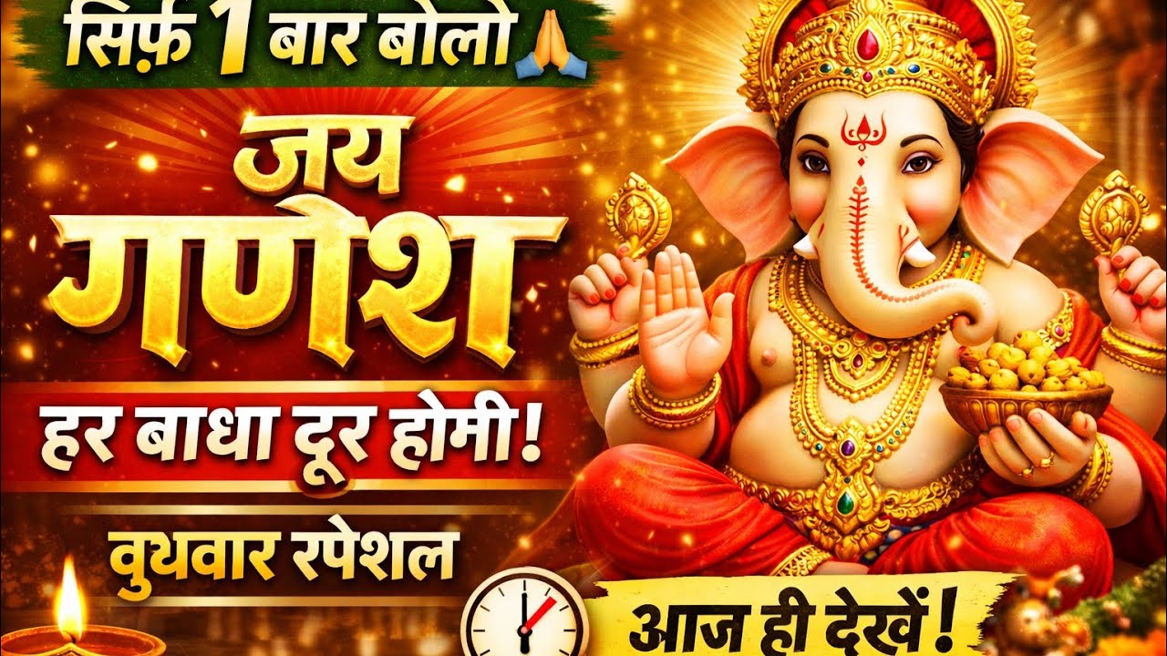 Ganesh bhakti special | सिर्फ 1 बार बोलो जय गणेश 🙏 हर बाधा दूर होगी | बुधवार स्पेशल