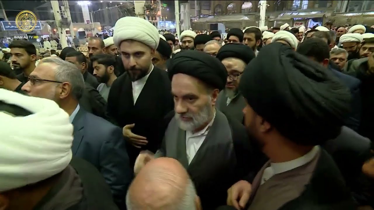 مجلس الفاتحة الذي أقامته الحوزة العلمية في النجف الأشرف على روح السيد الشهيد حسـ.ـن نـ.ـصـر الله(رض)