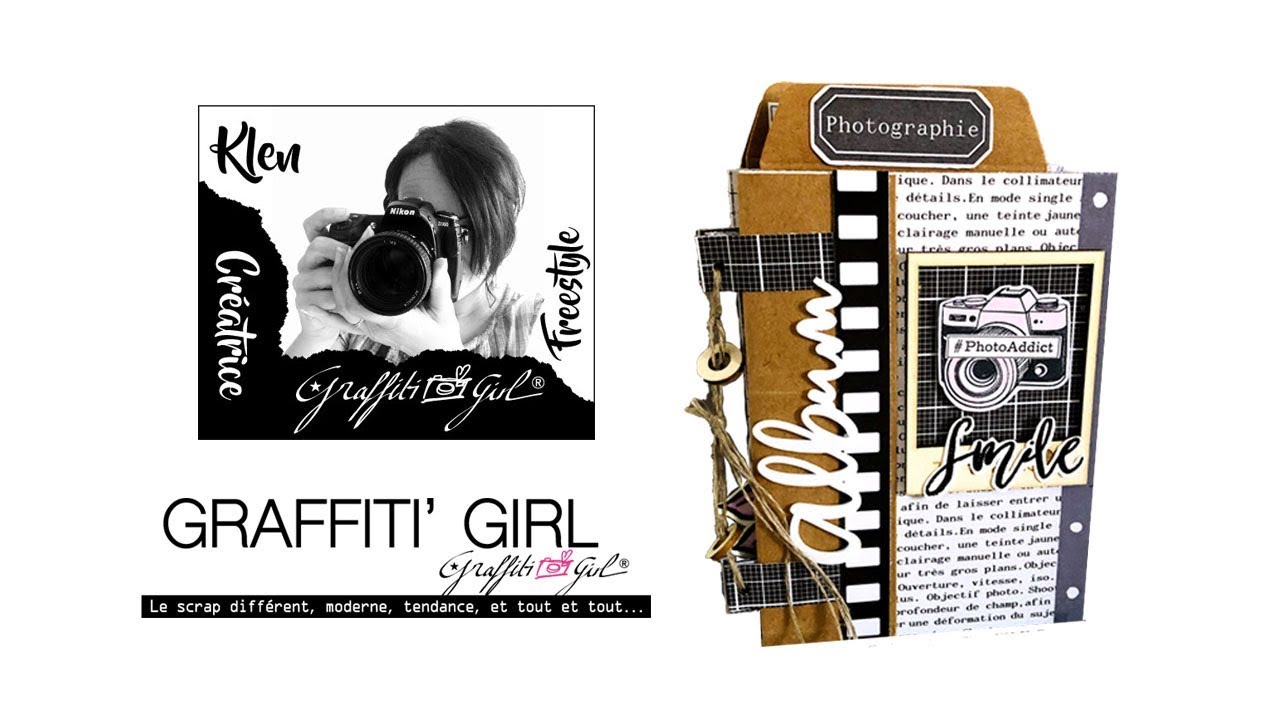 tutoriel album scrapbooking avec les produits de la marque française Graffiti Girl