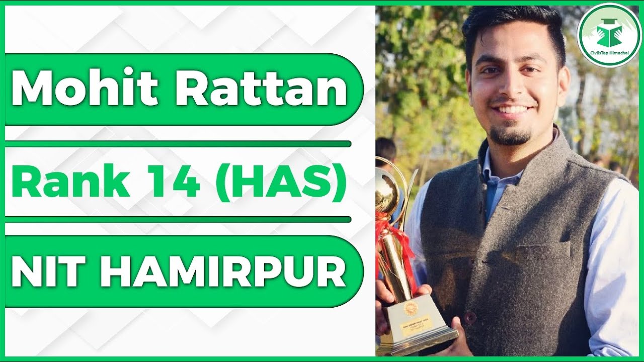 HPAS/HAS Topper | Mohit Rattan | Rank 14 | NIT Hamirpur | Detailed Strategy | Sociology Optional