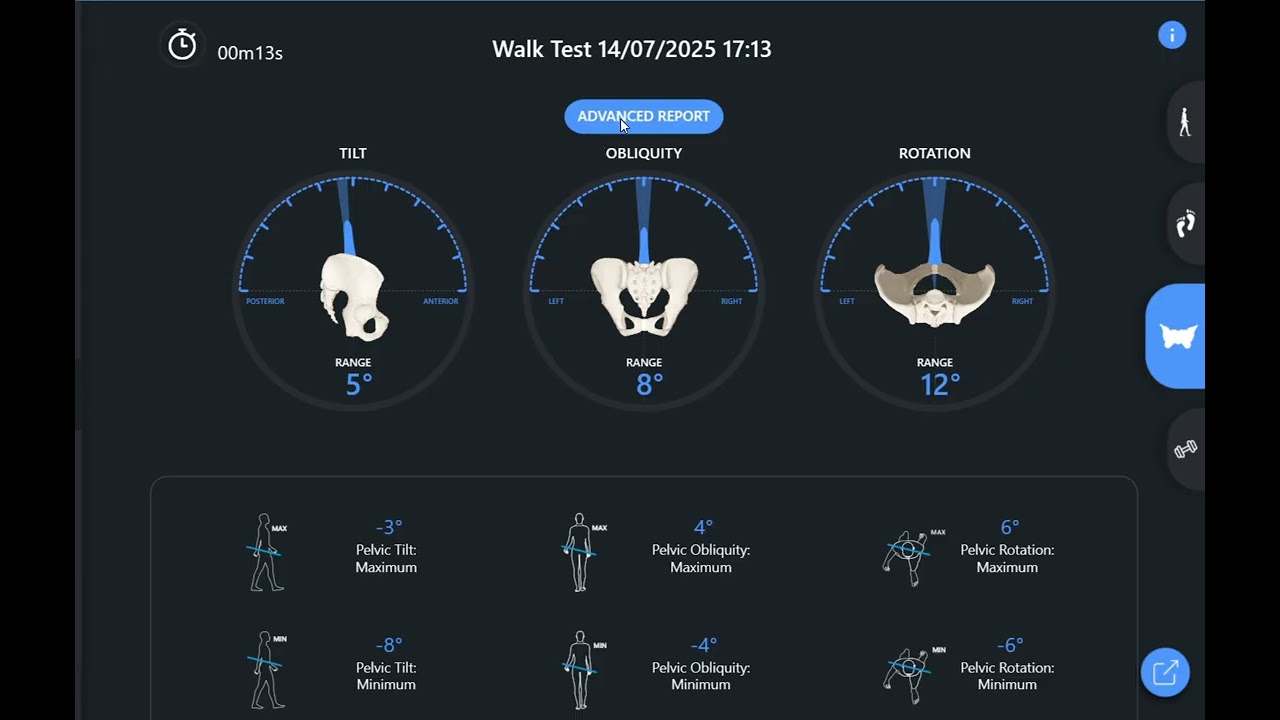 Example of stiff low back and pelvis discomfort - Baiobit Assessment