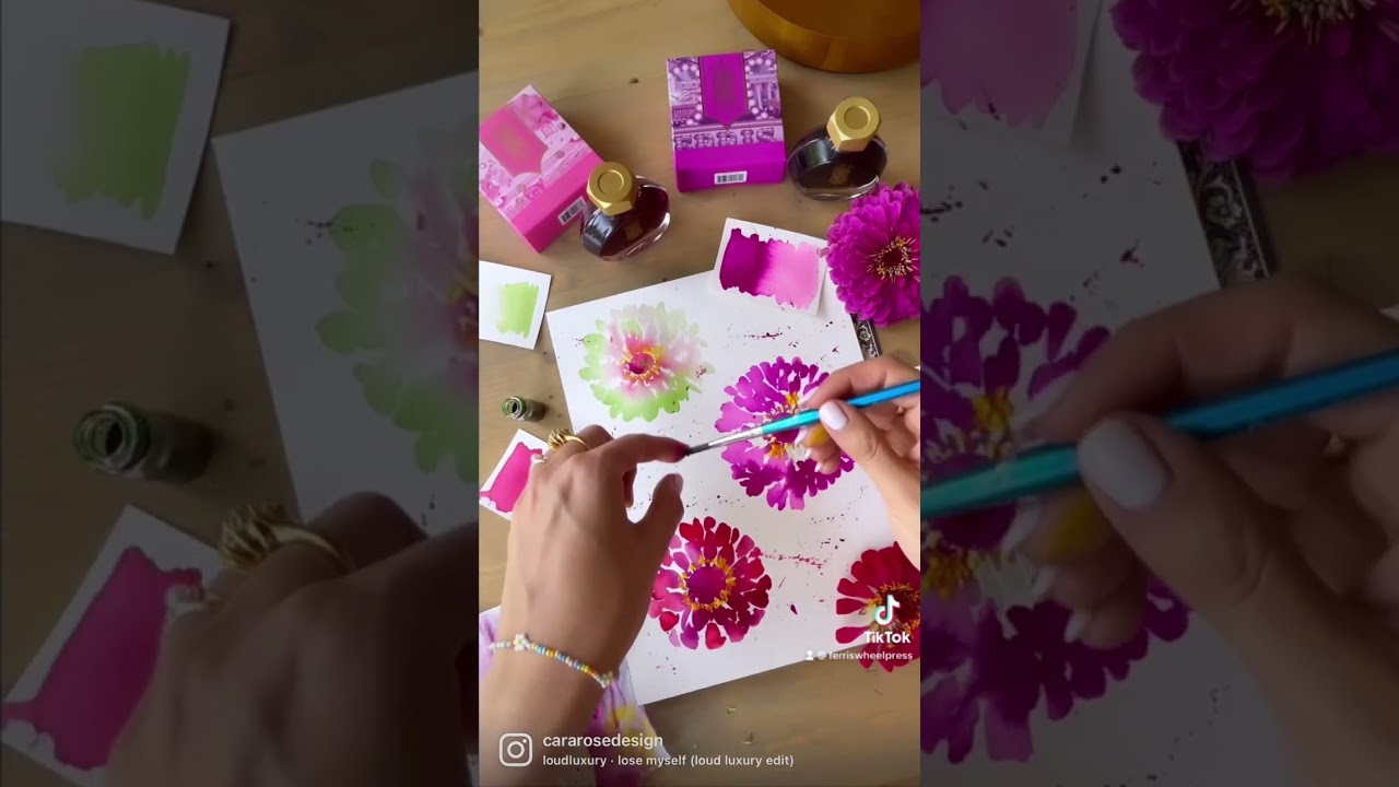 @ cararosedesign featuring the Sugar Beach fountain pen ink collection from Ferris Wheel Press✨