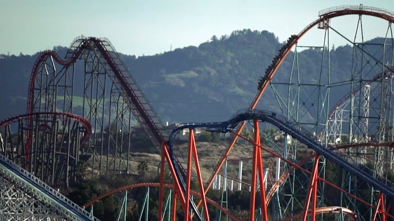 The Best Views of Six Flags Magic Mountain from Valencia!