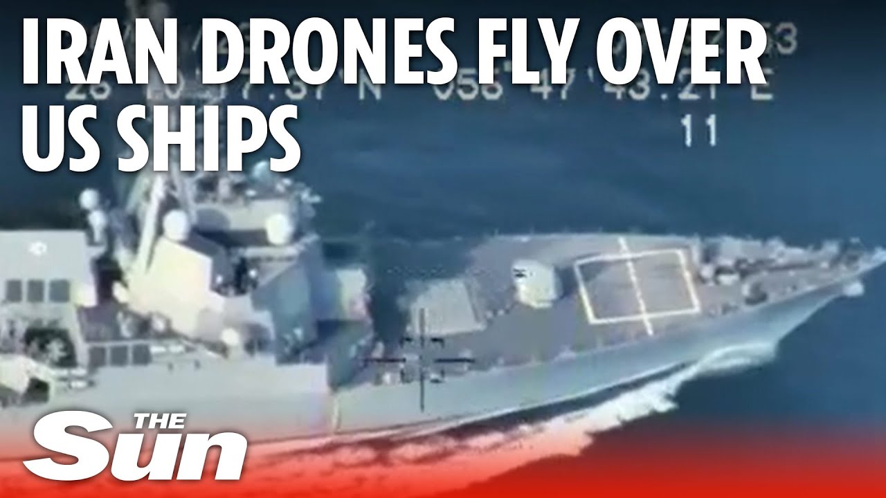Iran releases drone footage of US warships in its sights as tensions grow
