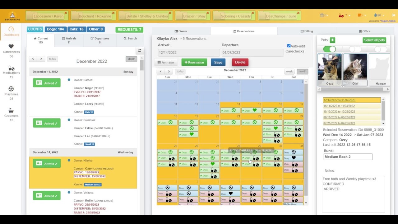 Custom Kennel Management Software -  Web Application Software by Ken Dawson