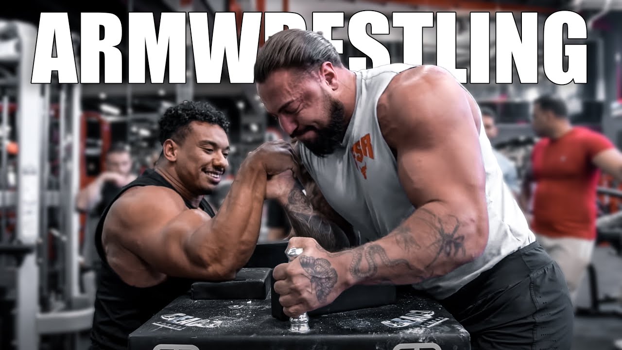 ARMWRESTLING WITH LARRY WHEELS AND CREW