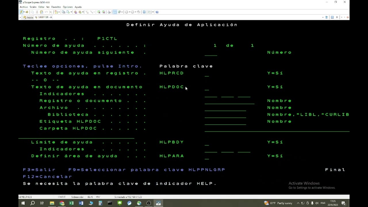Desarrollamos en un AS/400 un archivo de pantalla con subfile