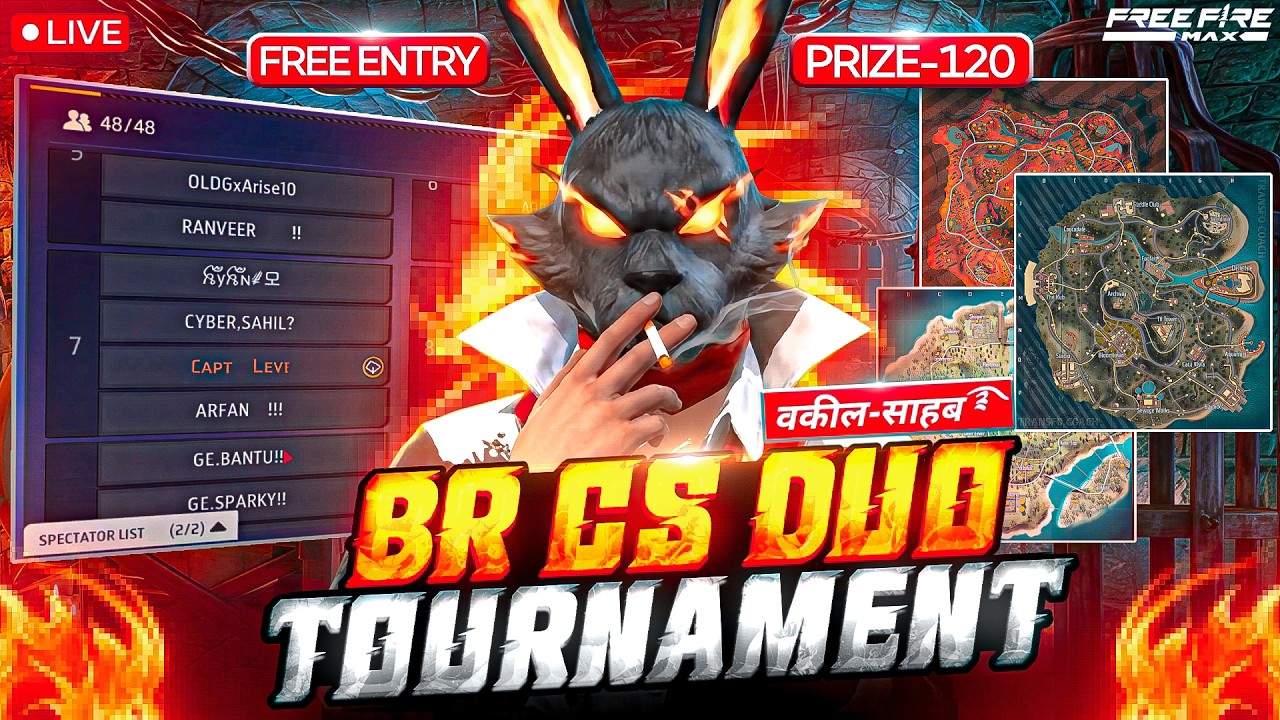 WIN BIG in Free Fire LIVE Duo Tournament with PRIZE 120 #freefirelive #giveaway #live