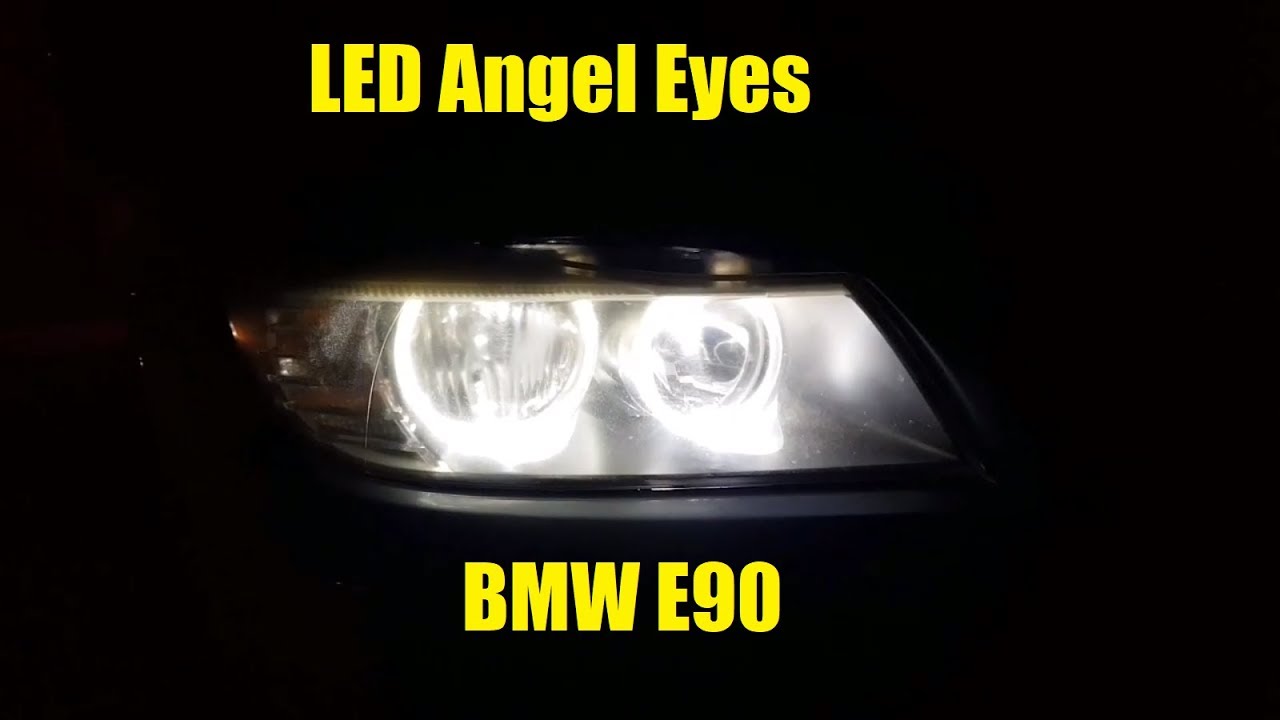 LED Angel Eyes on a BMW with Halogen headlights!