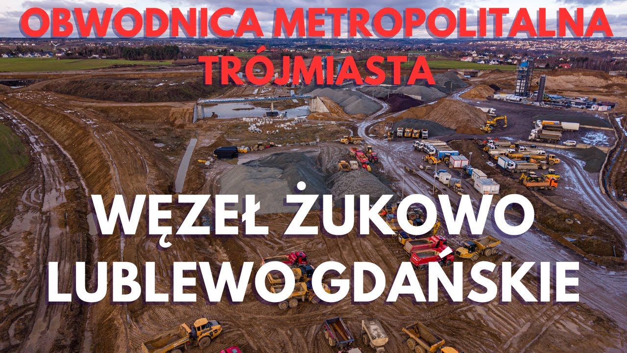 Obwodnica Metropolitalna Trójmiasta - Węzeł Żukowo ,Lublewo 01.02.2025 | 4K |  dron | Dji Air3s
