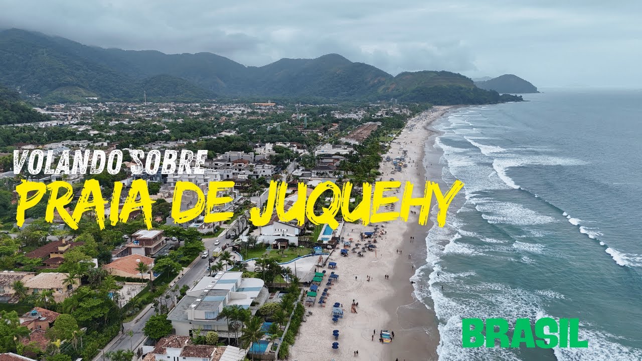 Praia de Juquehy Sao Sebastiao Brasil DRONE FOOTAGE