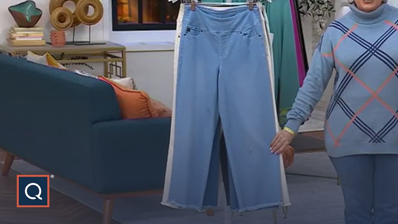 Belle by Kim Gravel TripleLuxe Wide Leg Crop w/ Frayed Edge | QVC