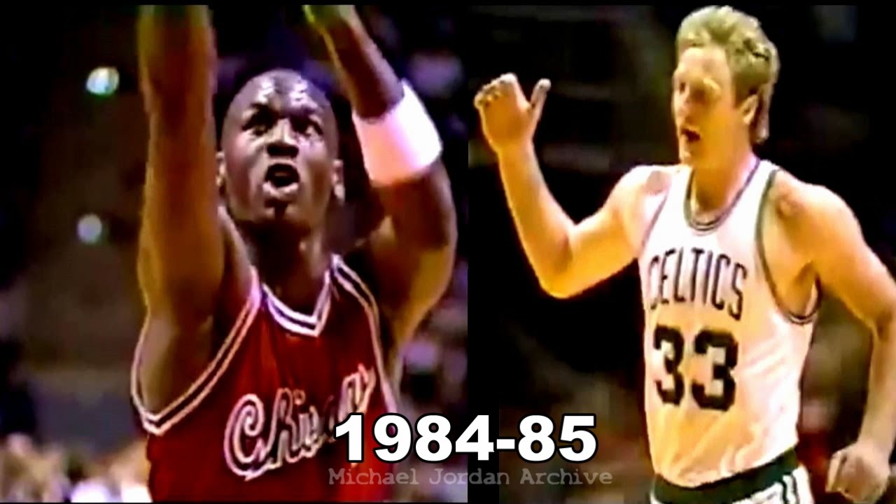 02.22.1985 - Rookie Michael Jordan vs Larry Bird! (MJ Great Effort for Saving the Game!)