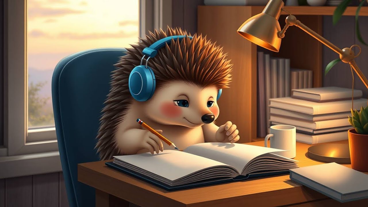 🕯️ Deep Focus Lofi Study Beats | Hedgehog Desk Ambience for Productivity 🦔📚