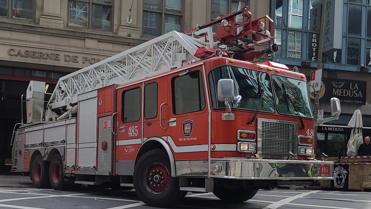 🚒 Montreal Fire Department: ladder truck 485 switching places with defective truck 425: Station 25