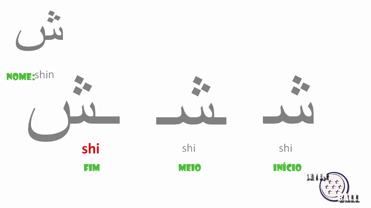 o alfabeto árabe - como escrever em arabe - inicio meio e fim