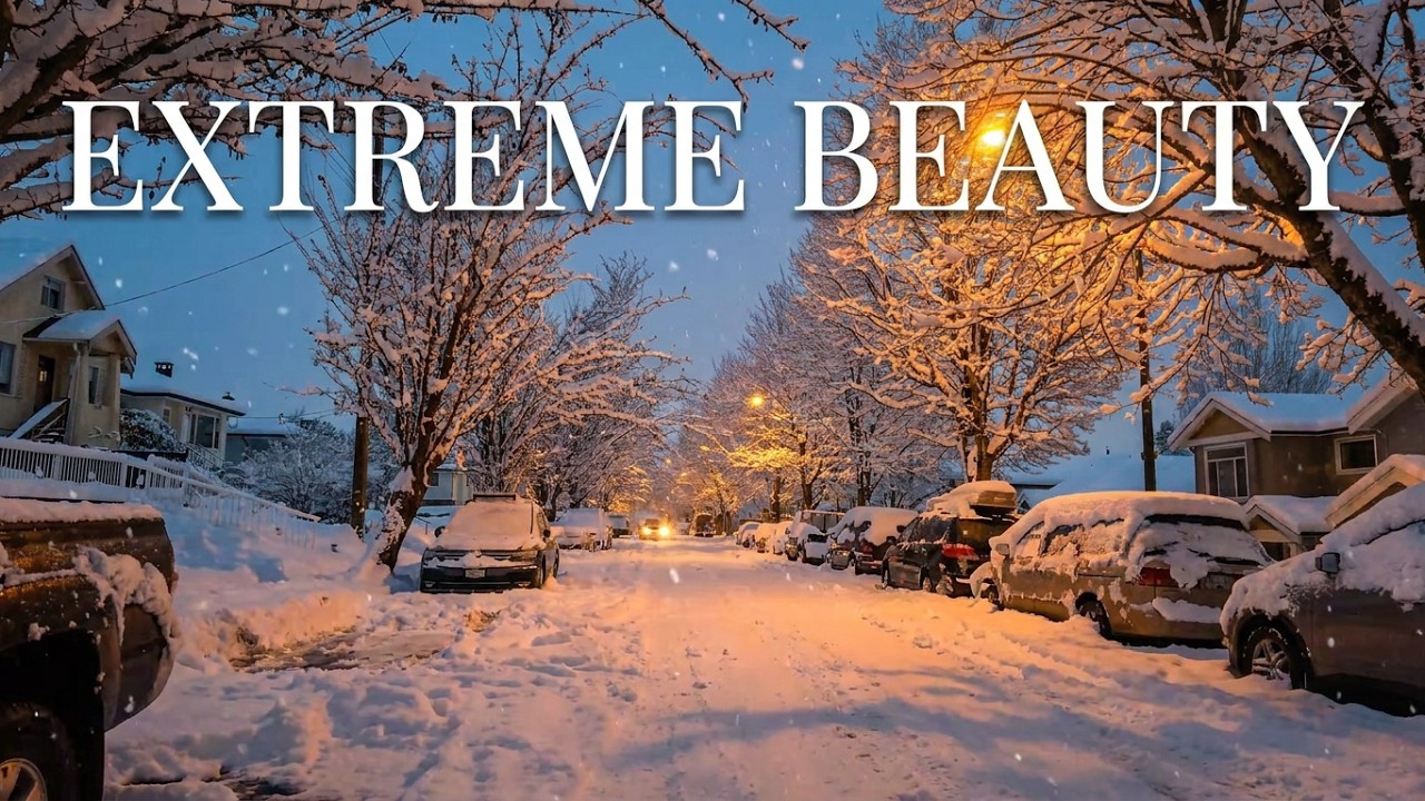 ❄️❄️❄️ Lonely Midnight Snow Walk in Heavy Snowfall: Canada Streets Glow by Snow